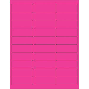 2 5/8 x 1" Fluorescent Pink Removable Rectangle Laser Labels