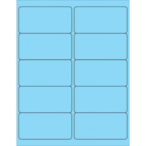4 x 2" Fluorescent Pastel Blue Removable Rectangle Laser Labels