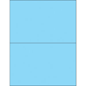 8 1/2 x 5 1/2" Fluorescent Pastel Blue Removable Rectangle Laser Labels