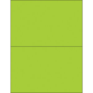 8 1/2 x 5 1/2" Fluorescent Green Removable Rectangle Laser Labels