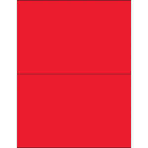 8 1/2 x 5 1/2" Fluorescent Red Removable Rectangle Laser Labels