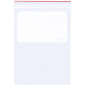9 x 12" - 4 Mil Minigrip® White Block Reclosable Poly Bags w/ Hang Holes
