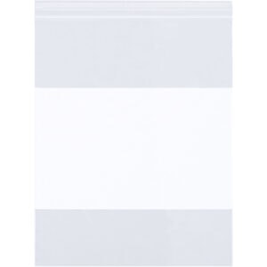 12 x 12" - 6 Mil White Block Reclosable Poly Bags